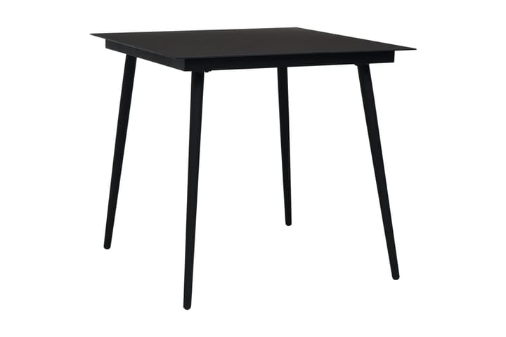 Trädgårdsbord svart 80x80x74 cm stål och glas - Svart - Utemöbler & utemiljö - Utebord & trädgårdsbord - Cafébord