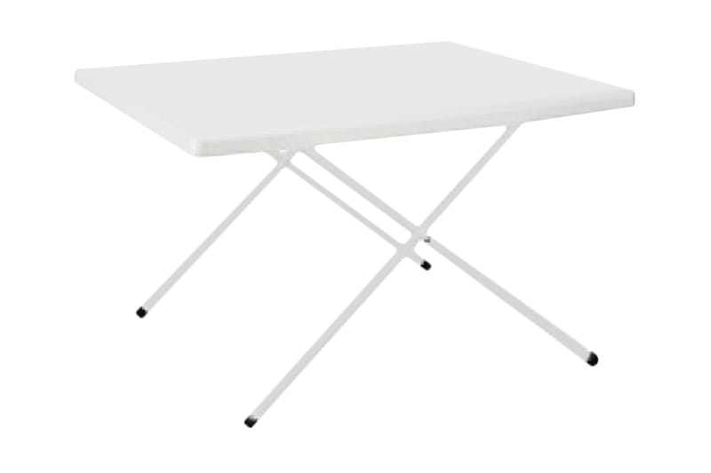HI Hopfällbart campingbord vit justerbart 80x60x51/61 cm - Vit - Utemöbler & utemiljö - Utebord & trädgårdsbord - Campingbord