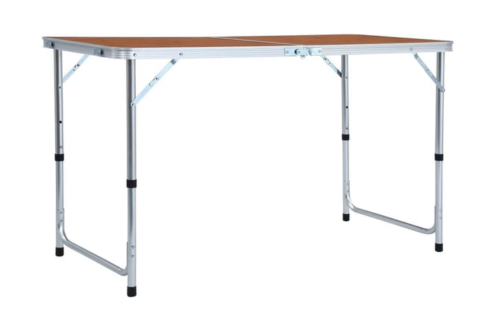 Hopfällbart campingbord aluminium 120x60 cm - Brun - Utemöbler & utemiljö - Utebord & trädgårdsbord - Campingbord