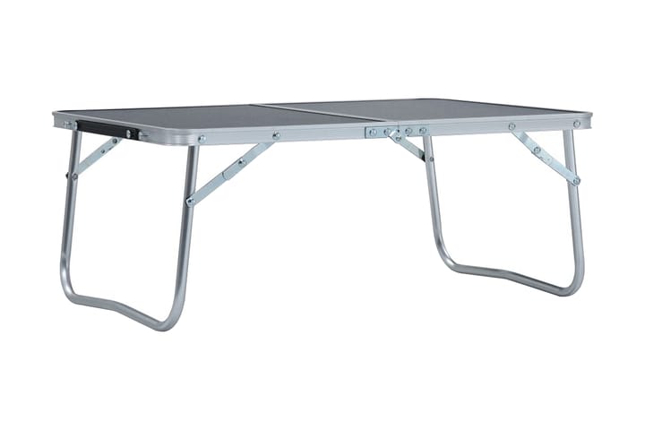 Hopfällbart campingbord grå aluminium 60x40 cm - Grå - Utemöbler & utemiljö - Utebord & trädgårdsbord - Campingbord