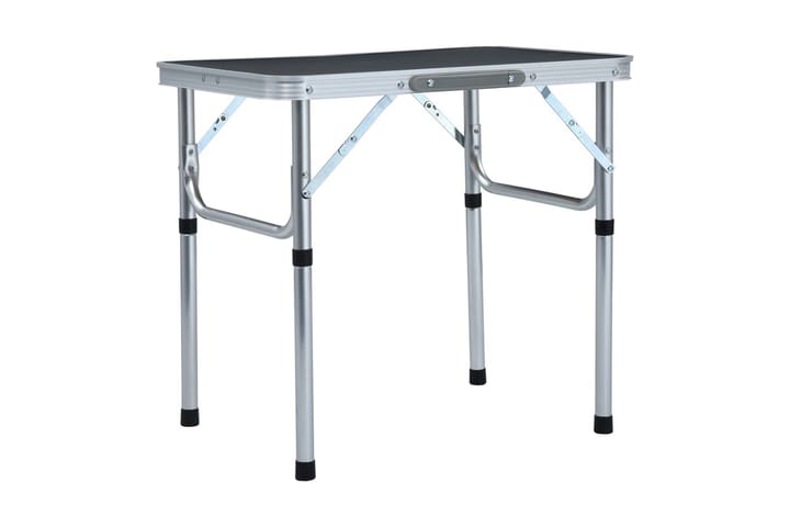Hopfällbart campingbord grå aluminium 60x45 cm