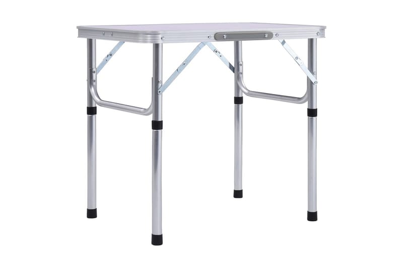 Hopfällbart campingbord vit aluminium 60x45 cm