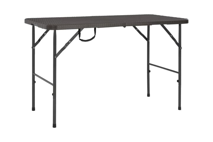 Hopfällbart trädgårdsbord brun 120x60x74 cm HDPE rotting - Brun - Utemöbler & utemiljö - Utebord & trädgårdsbord - Campingbord