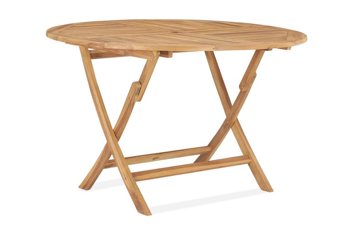 Hopfällbart trädgårdsbord Ã˜ 120 cm massivt teakträ - Brun - Utemöbler & utemiljö - Utebord & trädgårdsbord - Matbord utomhus