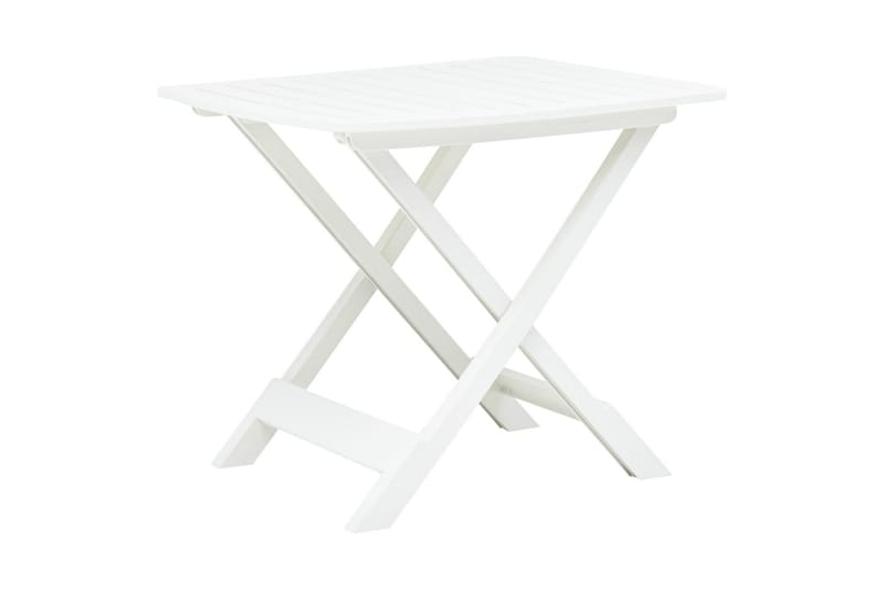 Hopfällbart trädgårdsbord vit 79x72x70 cm plast - Vit - Utemöbler & utemiljö - Utebord & trädgårdsbord - Matbord utomhus