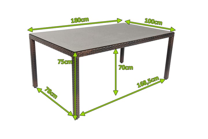 Matbord 180 cm Brun - Brun - Utemöbler & utemiljö - Utebord & trädgårdsbord - Matbord utomhus