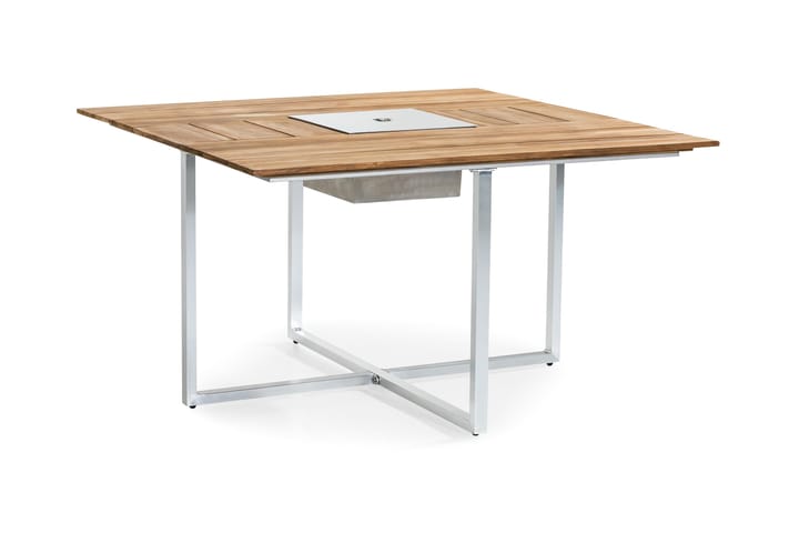 Matbord Båstad 140x140 cm - Teak/Borstad aluminium - Möbler - Bord & matgrupp - Matbord & köksbord