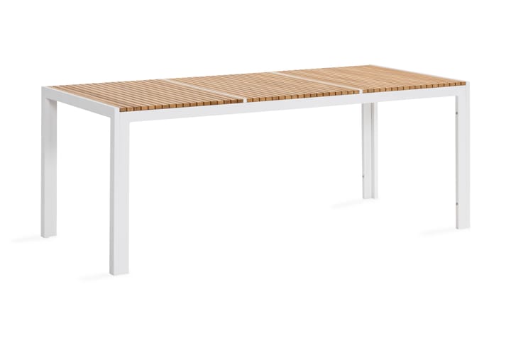 Matbord Barkar 200 cm - Teak/Vit - Utemöbler & utemiljö - Utebord & trädgårdsbord - Matbord utomhus