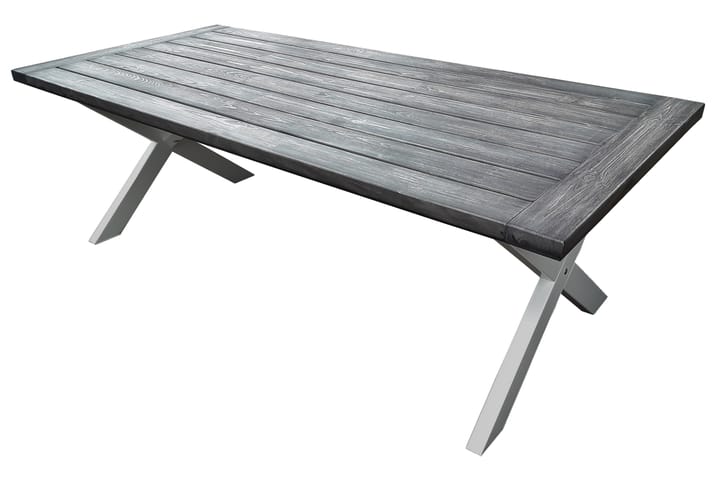 Matbord Hains Fasta 220 cm Svart/Grå/Vit - Svart/Grå/Vit - Utemöbler & utemiljö - Utebord & trädgårdsbord - Matbord utomhus