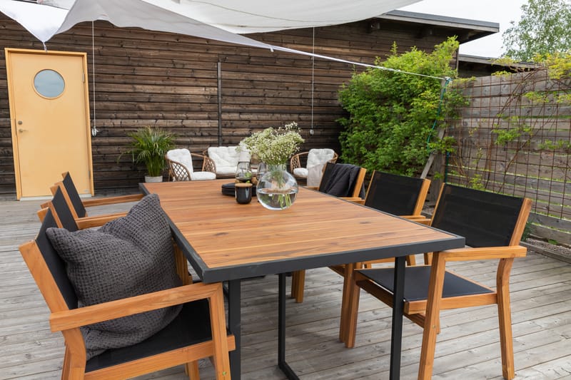 Matbord Khung 200 cm Svart/Brun - Venture Home - Utemöbler & utemiljö - Utebord & trädgårdsbord - Matbord utomhus