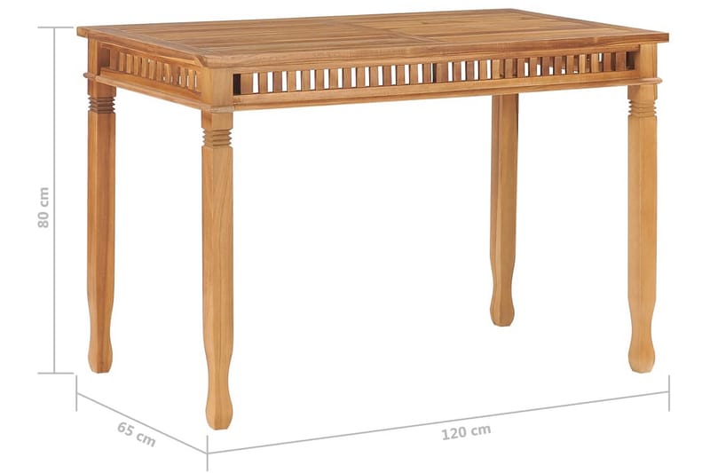 Trädgårdsbord 120x65x80 cm massiv teak - Brun - Utemöbler - Utebord - Matbord