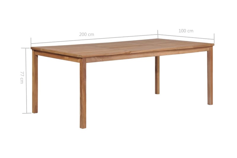 Trädgårdsbord 200x100x77 cm massiv teak - Brun - Utemöbler & utemiljö - Utebord & trädgårdsbord - Matbord utomhus