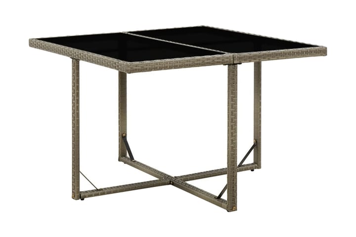 Trädgårdsbord grå 109x107x74 cm konstrotting och glas - Grå - Utemöbler & utemiljö - Utebord & trädgårdsbord - Matbord utomhus