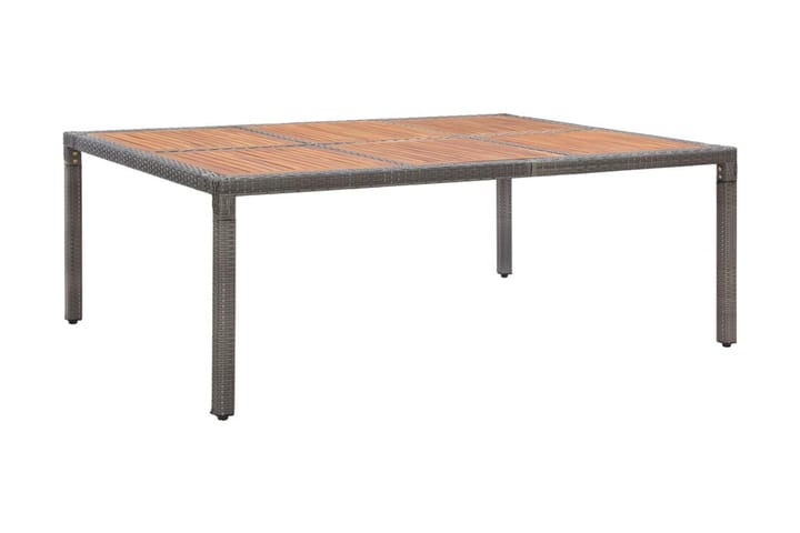Trädgårdsbord grå 200x150x74 cm konstrotting och akaciaträ - Grå - Utemöbler & utemiljö - Utebord & trädgårdsbord - Matbord utomhus
