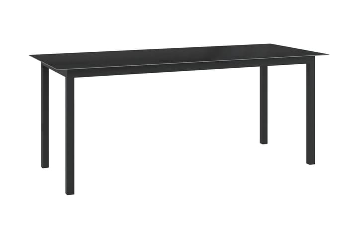 Trädgårdsbord svart 190x90x74 cm aluminium och glas - Svart - Utemöbler & utemiljö - Utebord & trädgårdsbord - Matbord utomhus