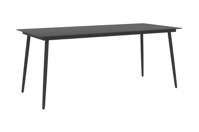 Trädgårdsbord svart 190x90x74 cm stål och glas - Svart - Utemöbler & utemiljö - Utebord & trädgårdsbord - Matbord utomhus