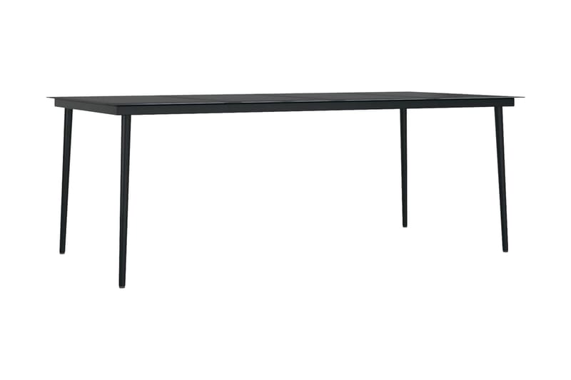 Trädgårdsbord svart 200x100x74 cm stål och glas - Svart - Utemöbler & utemiljö - Utebord & trädgårdsbord - Matbord utomhus