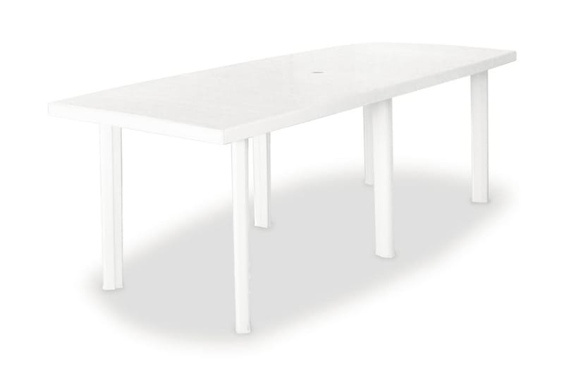 Trädgårdsbord vit 210x96x72 cm plast - Vit - Utemöbler & utemiljö - Utebord & trädgårdsbord - Matbord utomhus