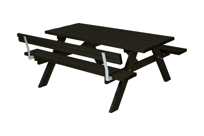 Bord- och bänkset med 1 ryggstöd - Svart - Utemöbler & utemiljö - Utebord & trädgårdsbord - Picknickbord