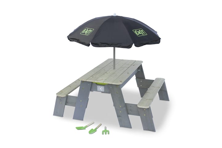EXIT Aksent Sand-, Water Picnic table (2 Seats) + Sunshade + - Grön|Vit - Utemöbler & utemiljö - Utebord & trädgårdsbord - Picknickbord