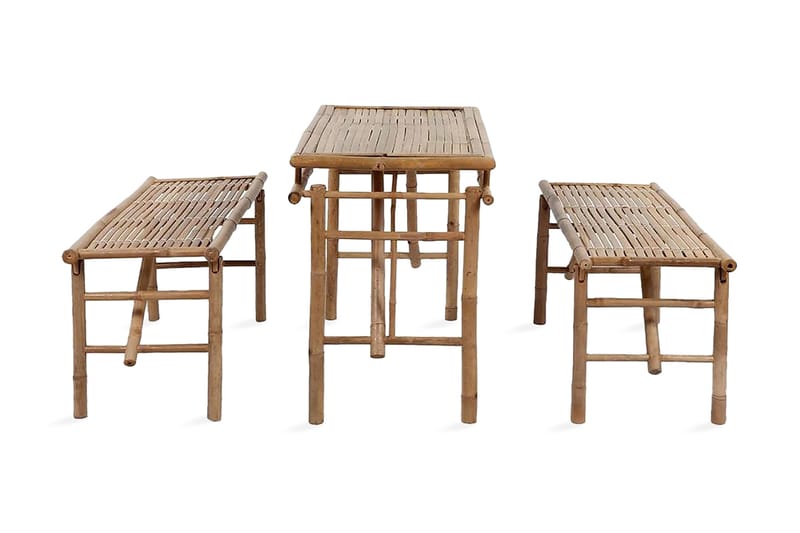 Ã–lbord med 2 bänkar 100 cm bambu - Brun - Utemöbler & utemiljö - Utebord & trädgårdsbord - Picknickbord
