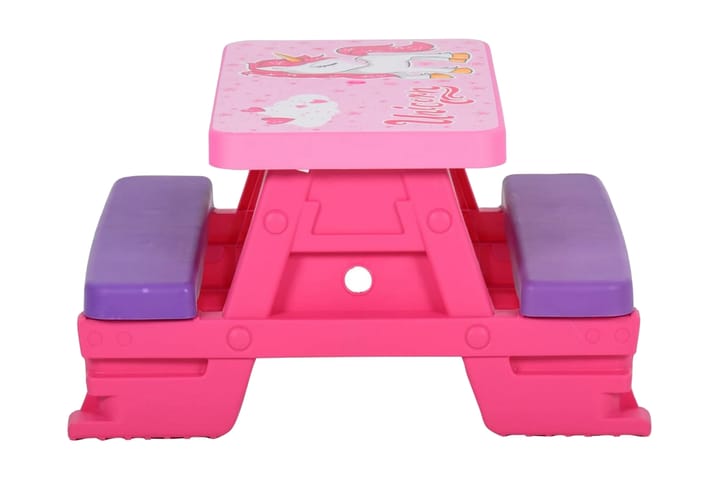 Picknickbord med bänkar för barn 79x69x42 cm rosa - Utemöbler & utemiljö - Utebord & trädgårdsbord - Picknickbord