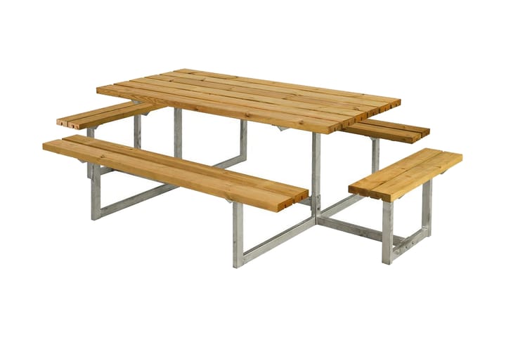 PLUS Basic bord- och bänkset komplett med 2 påbyggnader - Brun/Beige - Utemöbler & utemiljö - Utebord & trädgårdsbord - Picknickbord