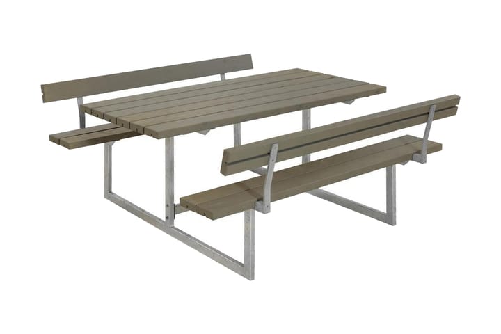 PLUS Basic bord- och bänkset med 2 ryggstöd - Gråbrun - Utemöbler & utemiljö - Utebord & trädgårdsbord - Picknickbord