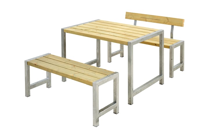 PLUS Caféset med 1 Ryggstöd 127 cm Tryckimpregnerat - Utemöbler & utemiljö - Utebord & trädgårdsbord - Picknickbord