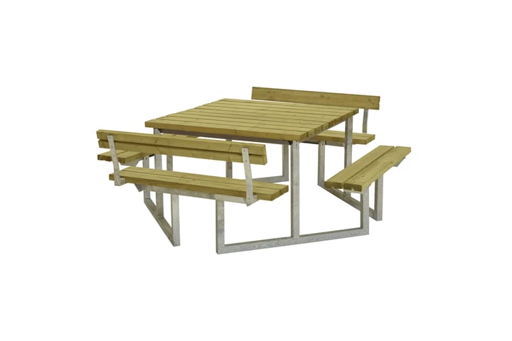 PLUS Twist Bord/Bänkset med 2 Ryggstöd 204 cm Tryckimpregner - Utemöbler & utemiljö - Utebord & trädgårdsbord - Picknickbord