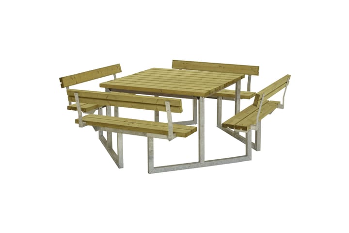 PLUS Twist Bord/Bänkset med 4 Ryggstöd 227 cm Tryckimpregner - Utemöbler & utemiljö - Utebord & trädgårdsbord - Picknickbord