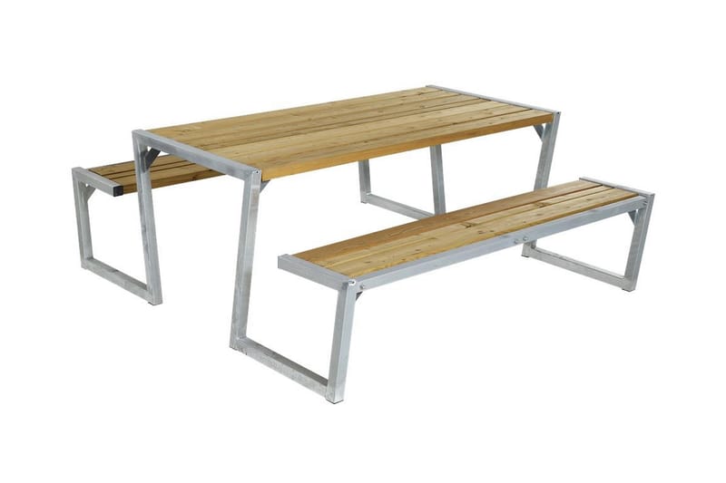 PLUS Zigma Picknickbord med Bänk 1 Ryggstöd - Beige - Utemöbler & utemiljö - Utebord & trädgårdsbord - Picknickbord