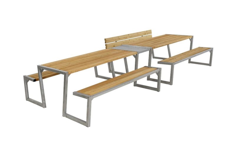 PLUS Zigma Picknickbord med Bänk 2-del - Brun/Beige - Utemöbler & utemiljö - Utebord & trädgårdsbord - Picknickbord
