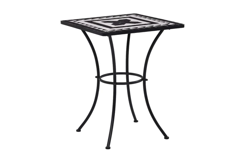Mosaikbord svart och vit 60 cm keramik - Svart - Utemöbler & utemiljö - Utebord & trädgårdsbord - Sidobord utomhus