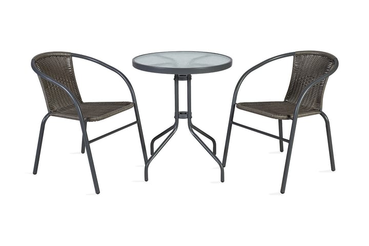 Balkong set BISTRO bord och 2 stolar D60xH70 grå - Utemöbler & utemiljö - Utegrupp - Cafegrupp & cafeset