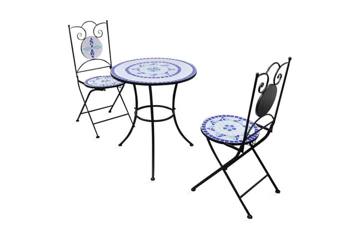 Caféset 3 delar keramik blå och vit - Blå - Utemöbler & utemiljö - Utegrupp - Cafegrupp & cafeset