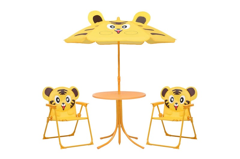 CafÃ©set för barn med parasoll 3 delar gul - Gul - Utemöbler & utemiljö - Utestol & trädgårdsstol - Brassestol & campingstol