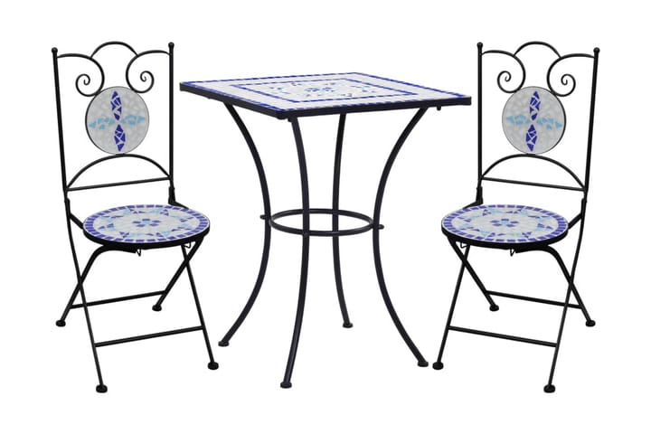Mosaikbord 3 st keramik blå och vit - Blå - Utemöbler & utemiljö - Utegrupp - Cafegrupp & cafeset