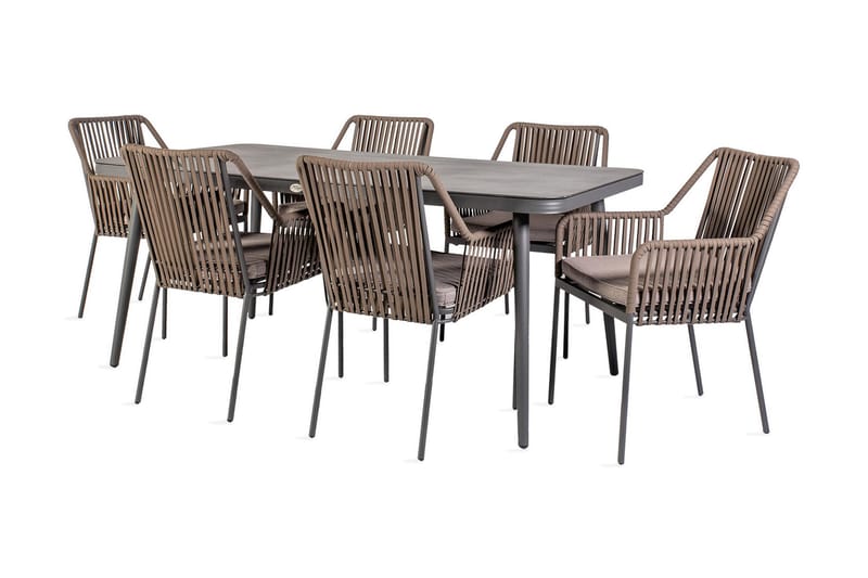 Möbelset ANDROS bord och 6 stolar 180x90xH75cm - Utemöbler & utemiljö - Utegrupp - Matgrupp utomhus
