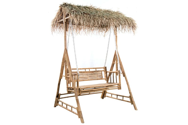 2-sits hammock med palmblad och dyna bambu 202 cm - Brun - Utemöbler & utemiljö - Utesoffa - Hammock