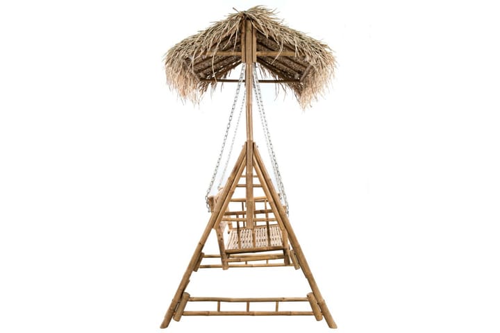 2-sits hammock med palmblad och dyna bambu 202 cm - Brun - Utemöbler & utemiljö - Utesoffa - Hammock