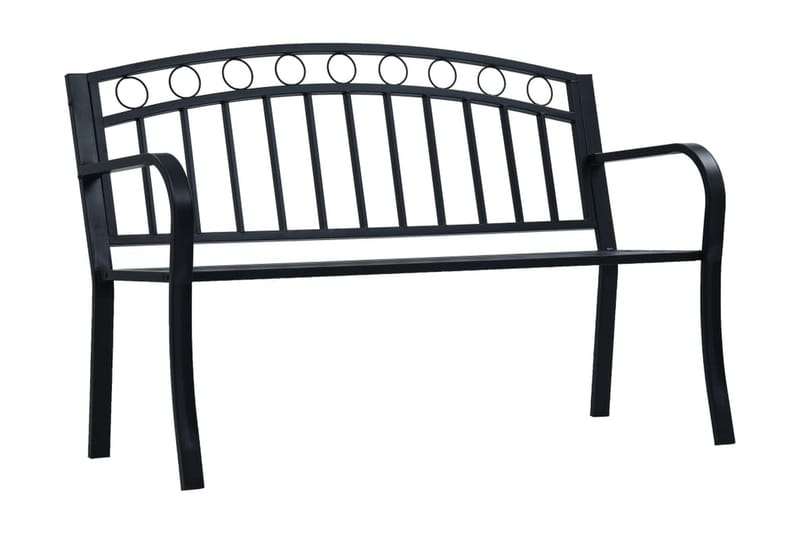 Trädgårdsbänk 125 cm svart stål - Svart - Utemöbler & utemiljö - Utesoffa - Trädgårdsbänk & utebänk