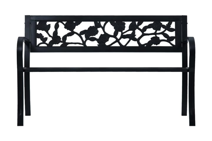 Trädgårdsbänk 125 cm svart stål - Svart - Utemöbler & utemiljö - Utesoffa - Trädgårdsbänk & utebänk