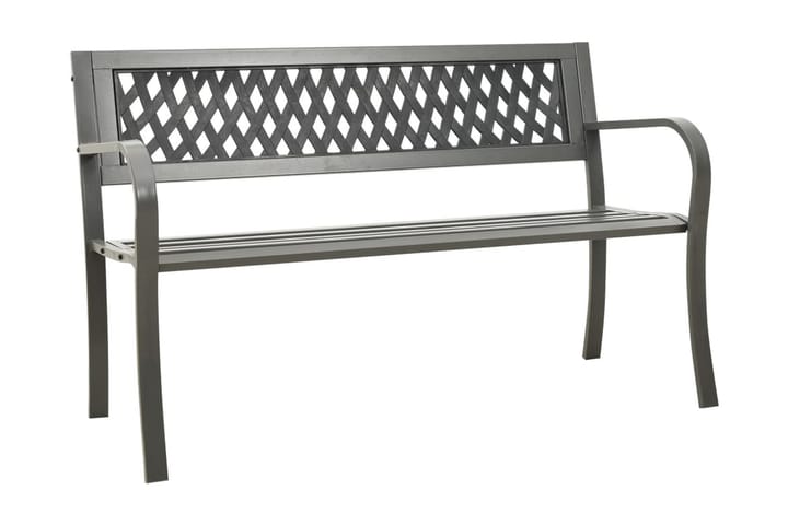Trädgårdsbänk 125 cm stål grå - Grå - Utemöbler - Soffor & bänkar ute - Bänkar
