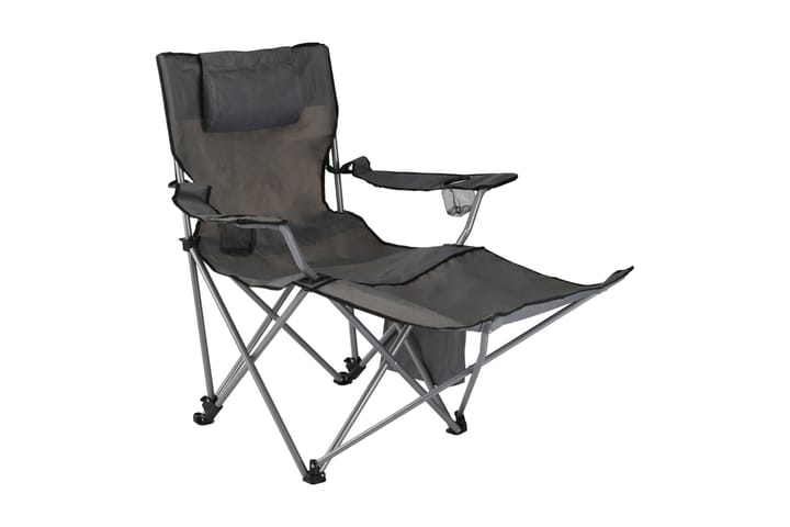 HI Lyxig campingstol med fotstöd antracit - Grå - Utemöbler & utemiljö - Utestol & trädgårdsstol - Brassestol & campingstol