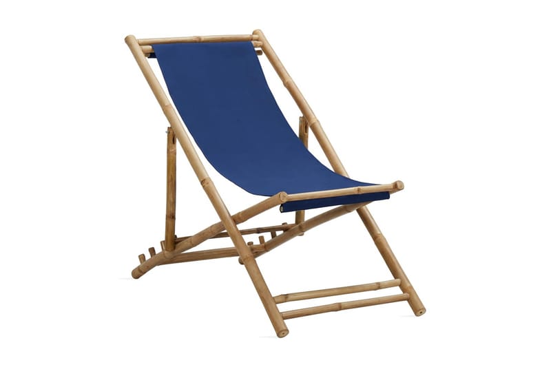 Solstol bambu och kanvas marinblå - Blå - Utemöbler & utemiljö - Balkong & altan - Balkongmöbler - Balkongstol