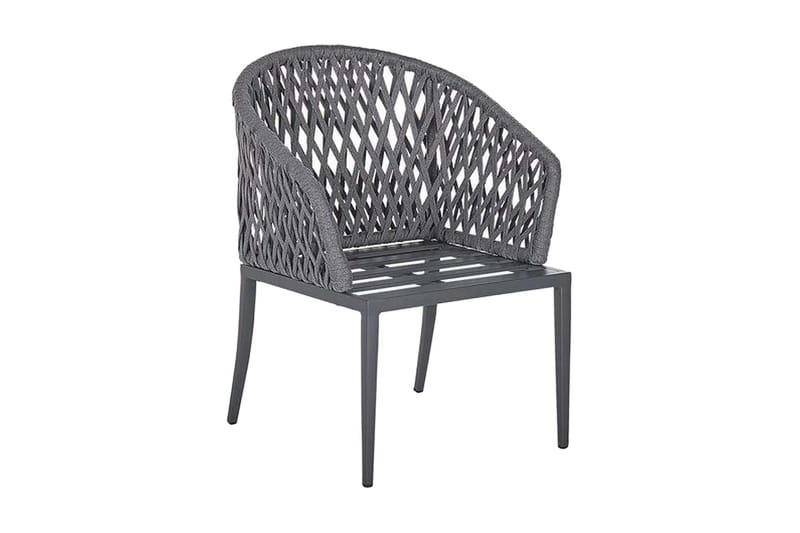 Trädgårdsstol 2 st aluminium grå LIPARI - Grå - Utemöbler & utemiljö - Utestol & trädgårdsstol - Matstol & karmstol utomhus