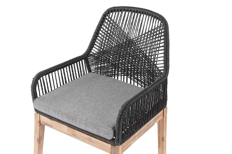 Trädgårdsstol 2 st grå OLBIA - Svart - Utemöbler - Stolar & Fåtöljer ute - Matstolar