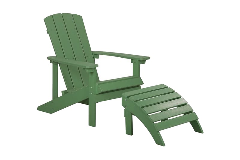 Trädgårdsstol med fotpall grön ADIRONDACK - Grön - Utemöbler & utemiljö - Utestol & trädgårdsstol - Matstol & karmstol utomhus