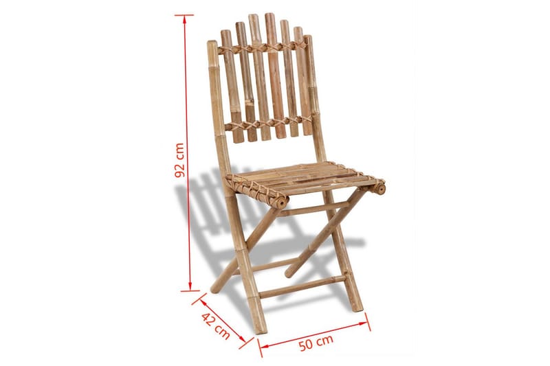 Hopfällbara trädgårdsstolar 2 st bambu - Brun - Utemöbler & utemiljö - Utestol & trädgårdsstol - Positionsstol